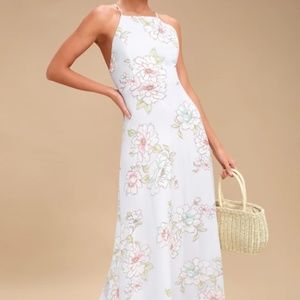 Lulu's Light Floral Print Maxi Dress - XL